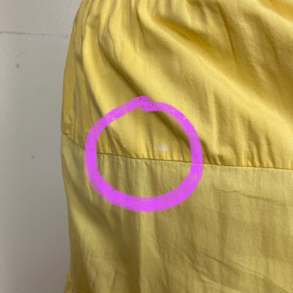 Speed Contral New York Milkmaid Dress Butter Yellow M? Lined Maxi Tiered Smocked - Picture 9 of 15